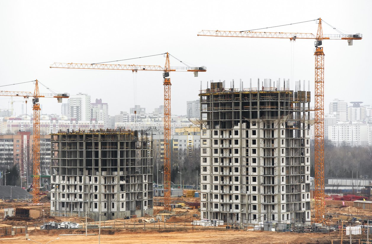 Construction Site with Tower Cranes